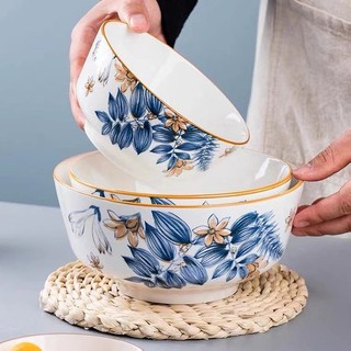 Tô sứ bông xanh, tô sứ, tô đựng canh, bát đựng súp hoạ tiết bông xanh nhã nhặn.