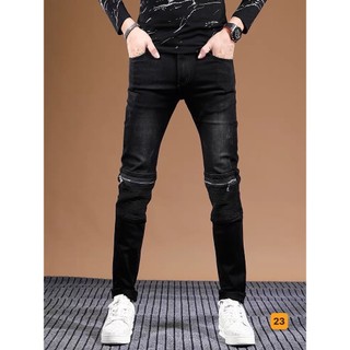 Quần jean nam wash cào rách chạy viền đen có kèm ảnh thật