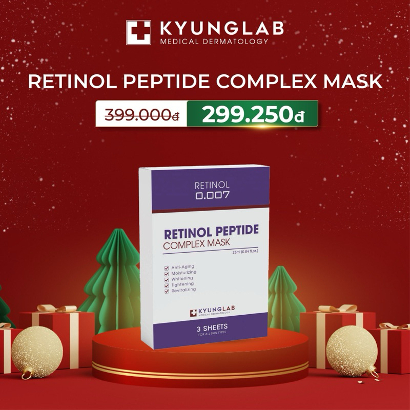[Sẵn] Mặt Nạ Retinol Peptide Kyung Lab - KyungLab Mask Phục Hồi - Trẻ Hoá Chuyên Sâu 2in1 (hộp 3 miếng)