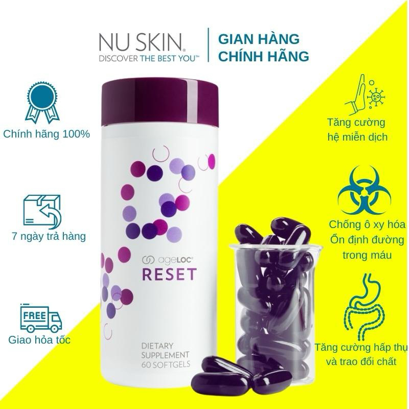 Thực phẩm bảo vệ sức khoẻ Reset Nuskin phòng ngừa bệnh lý do rối loạn chuyển hoá