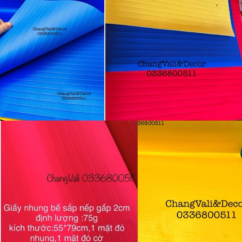 Giấy lụa đỏ nhung khổ 79*109cm,dùng gấp quạt,trang trí Tết