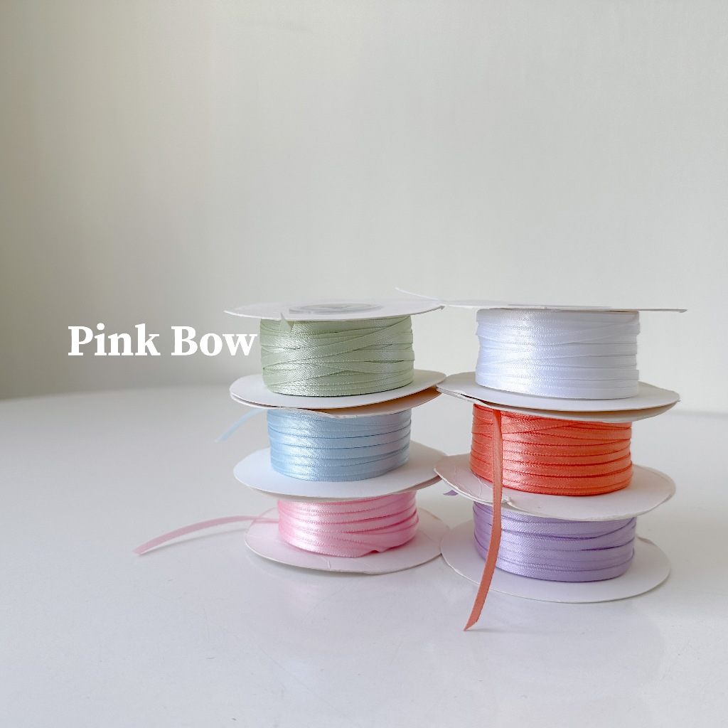 Dây ruy băng SATIN trơn 0,3cm/3mm/3ly đủ màu dùng để Gói quà/Buộc tóc/Cột hoa dây treo trang trí tiệc tùng