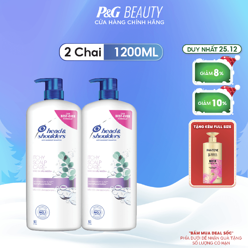 Combo 2 Dầu Gội Head & Shoulders Chai 1200ML Cho Da Đầu Ngứa