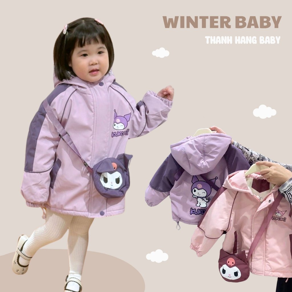 Áo khoác cho bé gái, áo khoác lót bông cho bé Thanh Hằng Baby 11kg - 28kg