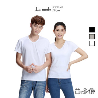 Áo Thun Trơn Cổ Tim Hàn Quốc Basic Unisex Nam Nữ Phiên Bản Cao Cấp - La mode