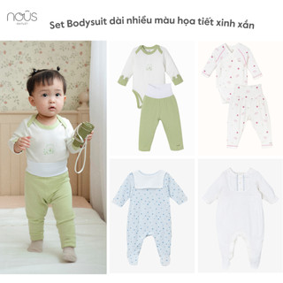 Bodysuit dài tay Nous họa tiết xinh xắn, chất liệu cao cấp cho bé trai, bé gái (size 0M - 18M)