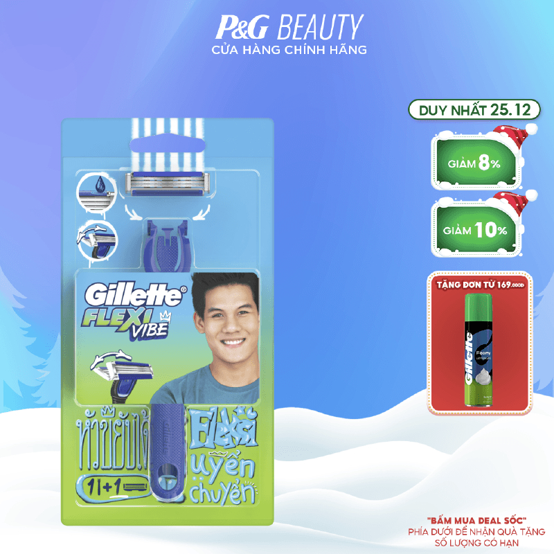 Dao Cạo Râu GILLETTE Flexi Vibe Hộp 1 Cán Dao Và 1 Lưỡi