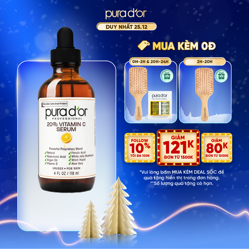 Serum Vitamin C Chống Lão Hóa 20% 118ml PURA DOR