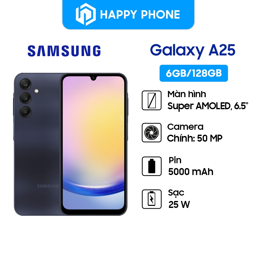 Điện thoại Samsung Galaxy A25 - Hàng chính hãng, Mới 100%, Bảo hành 12 tháng