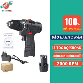 CAMINO Máy khoan pin cầm tay 1200W,máy khoan bê tông pin,máy khoan tường,Khoan Gỗ,Khoan Sắt-Máy khoan tay bắt vít