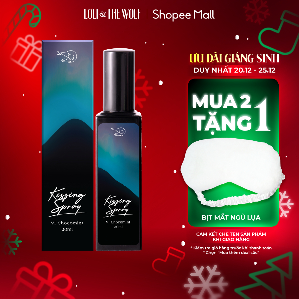 Xịt Thơm Miệng Kissing Spray Loli & The Wolf Vị Chocomint Ngọt Thơm Hương Bạc Hà 20ml