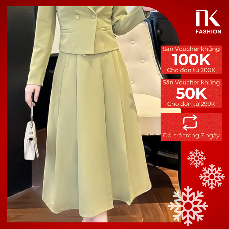 Chân Váy Xòe Xếp Ly UKCV2310002 NK Fashion Thời Trang Công Sở Nữ Đẹp, Basic, Dễ Mặc, Dễ Phối đồ, Vải Thoáng Mát