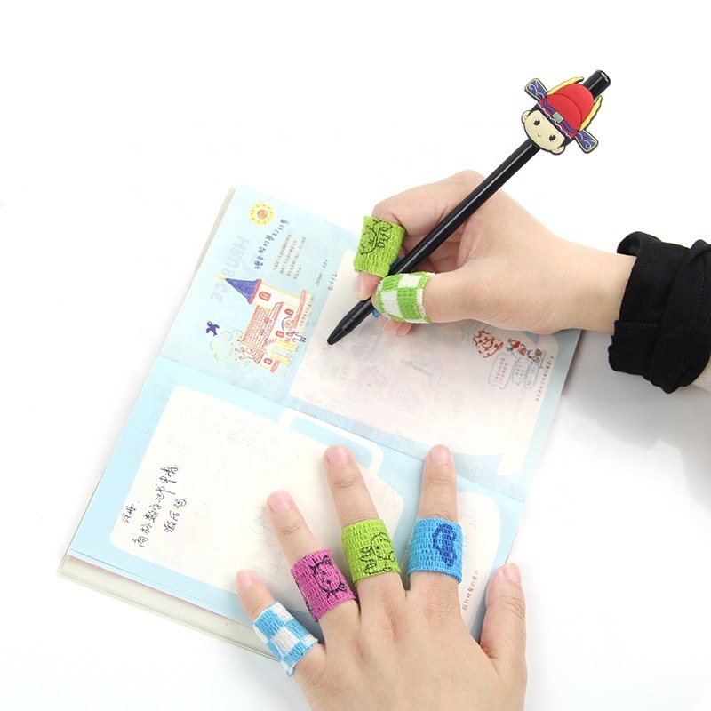 Băng Dán Quấn Ngón Tay Co Dãn Tự Dính Chóng Mài Mòn Cuộn Băng Quấn Viết Chữ Nhiều Mẫu Mã Cute