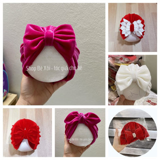[NHUNG] MŨ TURBAN Cho bé gái, nón turban cho bé gái, mũ turban nhung cho bé, turban cho bé gái sơ sinh