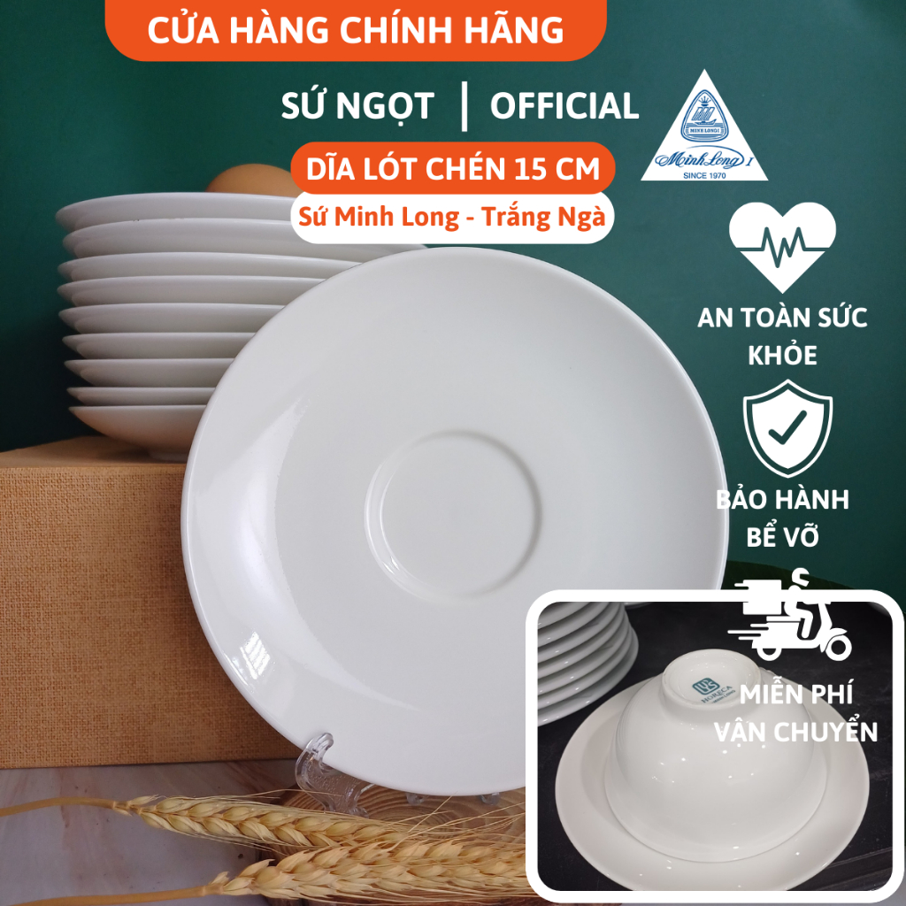 Dĩa Lót Chén Sứ 15cm - Sứ Minh Long