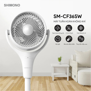 Quạt tuần hoàn không khí shimono sm-cf36sw 38w xoay tự động lên xuống trái phải, tạo luồng gió xoắn ốc