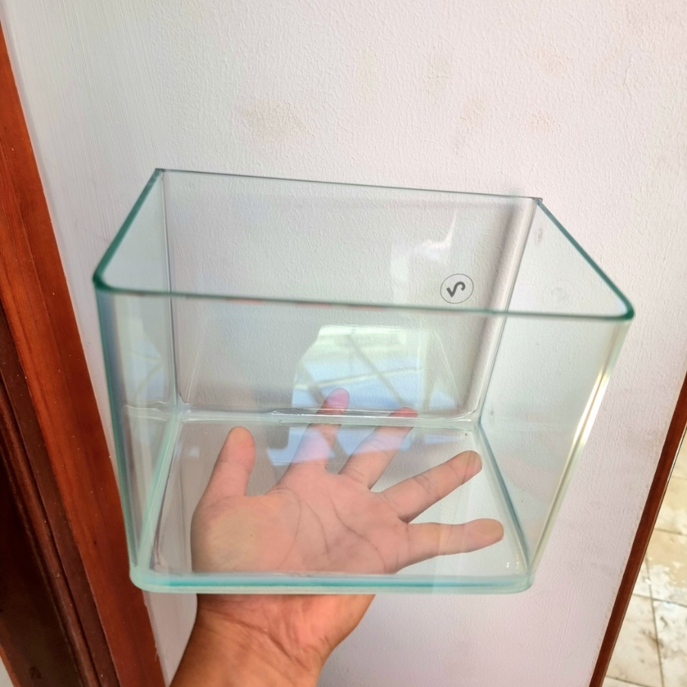 Bể Cá Mini Đúc uốn cong kích thước 18x12x15cm để bàn làm việc phù hợp nuôi cá 7 màu cá betta