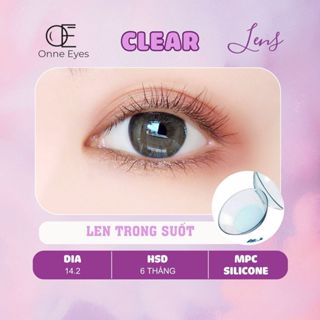  Kính áp tròng lens cận không màu trong suốt thấm khí cho mắt thở đeo 24h Clear dùng 6 tháng 