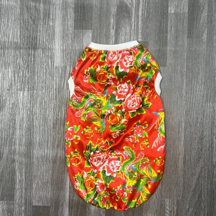 Áo Ba Lỗ hoạ tiết Khăn trải bàn vải Nhung dành cho Chó và Mèo từ 800g đến 18 kg