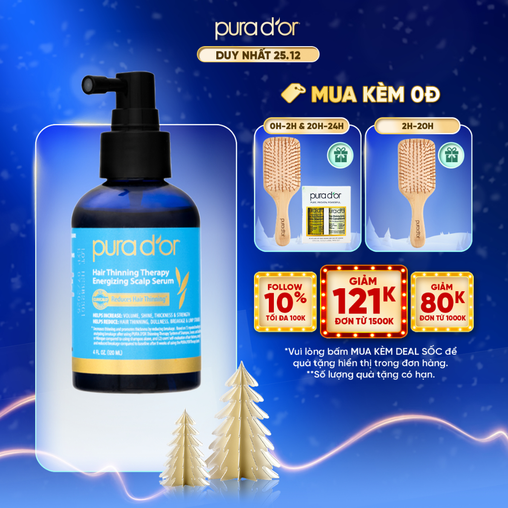Tinh Chất Dưỡng Tóc Hair Thinning Therapy Energizing Scalp Serum 120ML Organic PURA DOR