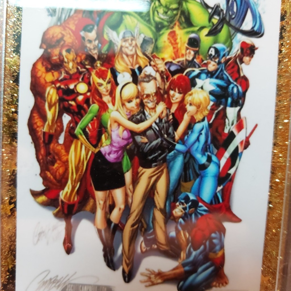 Thẻ Signed STAN LEE J SCOTT CAMPBELL Signed Auto Marvel Heroes 2098 Nf3 1-13