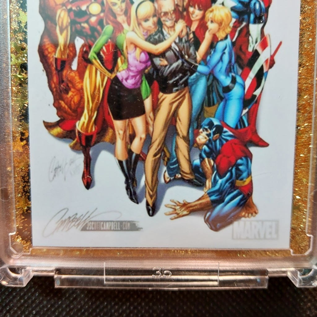 Thẻ Signed STAN LEE J SCOTT CAMPBELL Signed Auto Marvel Heroes 2098 Nf3 1-13