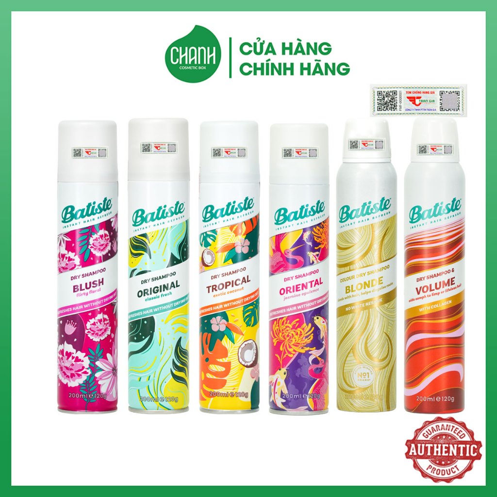 Dầu Gội Khô Batiste Dry Shampoo 200ml