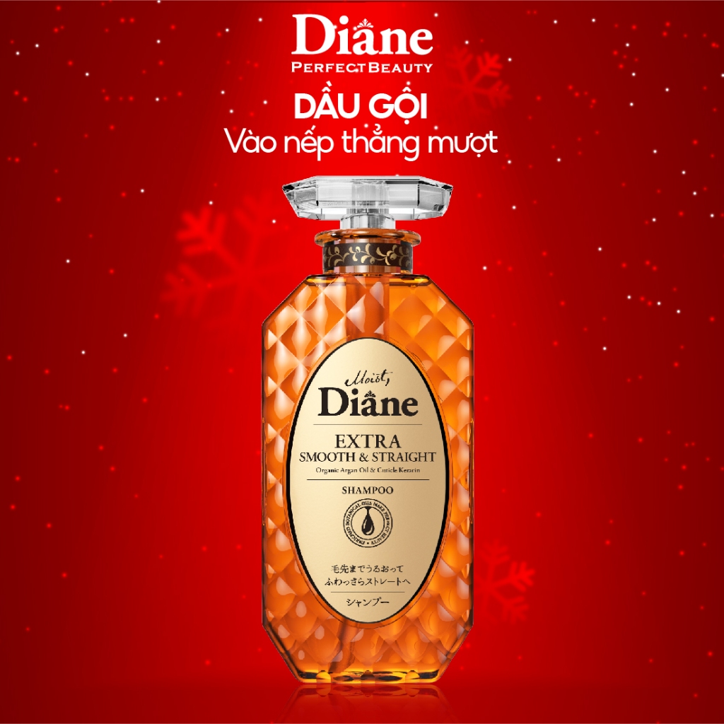 Dầu gội Vào Nếp, Thẳng Mượt Moist Diane Extra Smooth & Straight 450ml