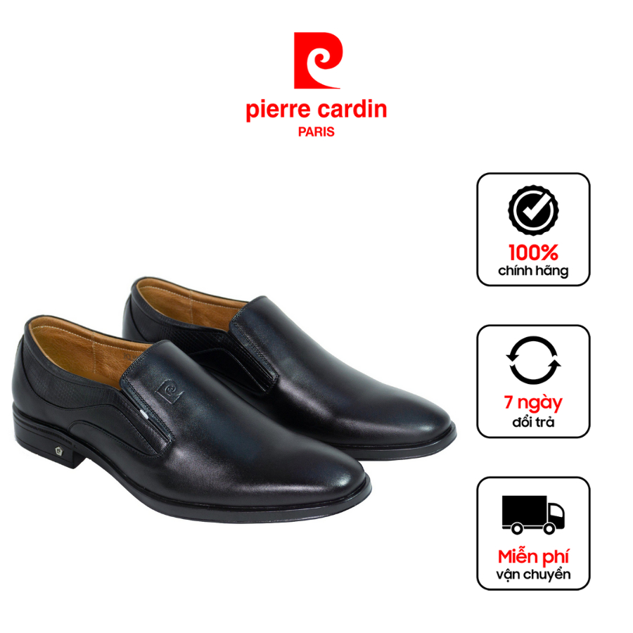 Giày tây lười nam Pierre Cardin chất liệu da bò thật, đế cao su chống trượt cao cấp, thoáng mồ hôi - 784