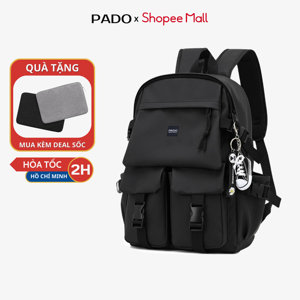 Balo laptop PADO thời trang nam nữ đi học đi làm 659 chất liệu chống thấm, chứa được tối đa laptop 15.6inch