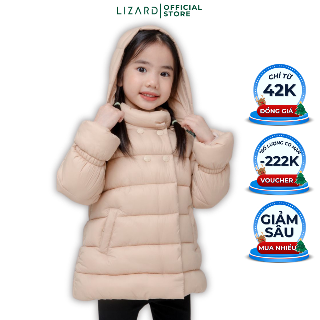 Áo phao dáng váy siêu nhẹ bé gái Lizard polyester cao cấp - 5FW22J004