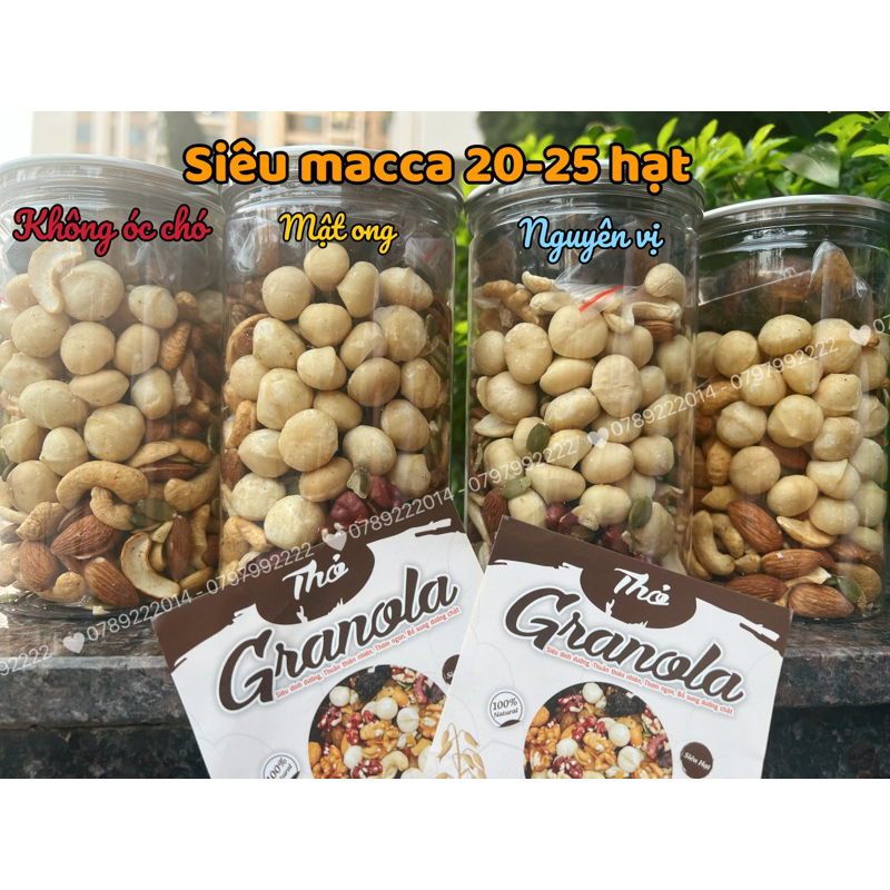 500gr Ngũ cốc Siêu Macca Ko yến mạch, ko Óc Chó, ko dừa hạt vip loại 1