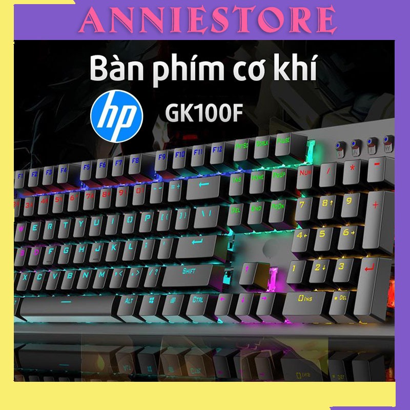 Bàn phím cơ chính hãng HP GK100F,kết hợp bàn phím chơi game có đèn nền 104 phím Led,dành cho Laptop 