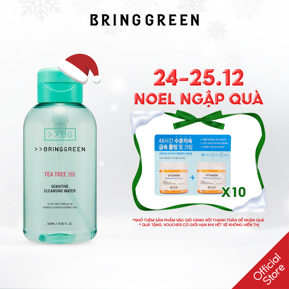 Nước Tẩy Trang Làm Dịu Da Chiết Xuất Từ Trà Xanh Bring Green Tea Tree Cica Sensitive Cleansing Water 500ml