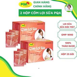 2 HỘP Cốm Lợi Sữa PQA  thảo dược dùng cho người ít sữa, tắc tia sữa, sữa loãng, sữa hôi