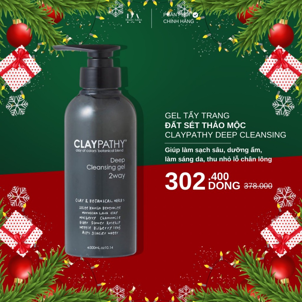 Gel tẩy trang đất sét thảo mộc CLAYPATHY Deep Cleansing Gel 300ml