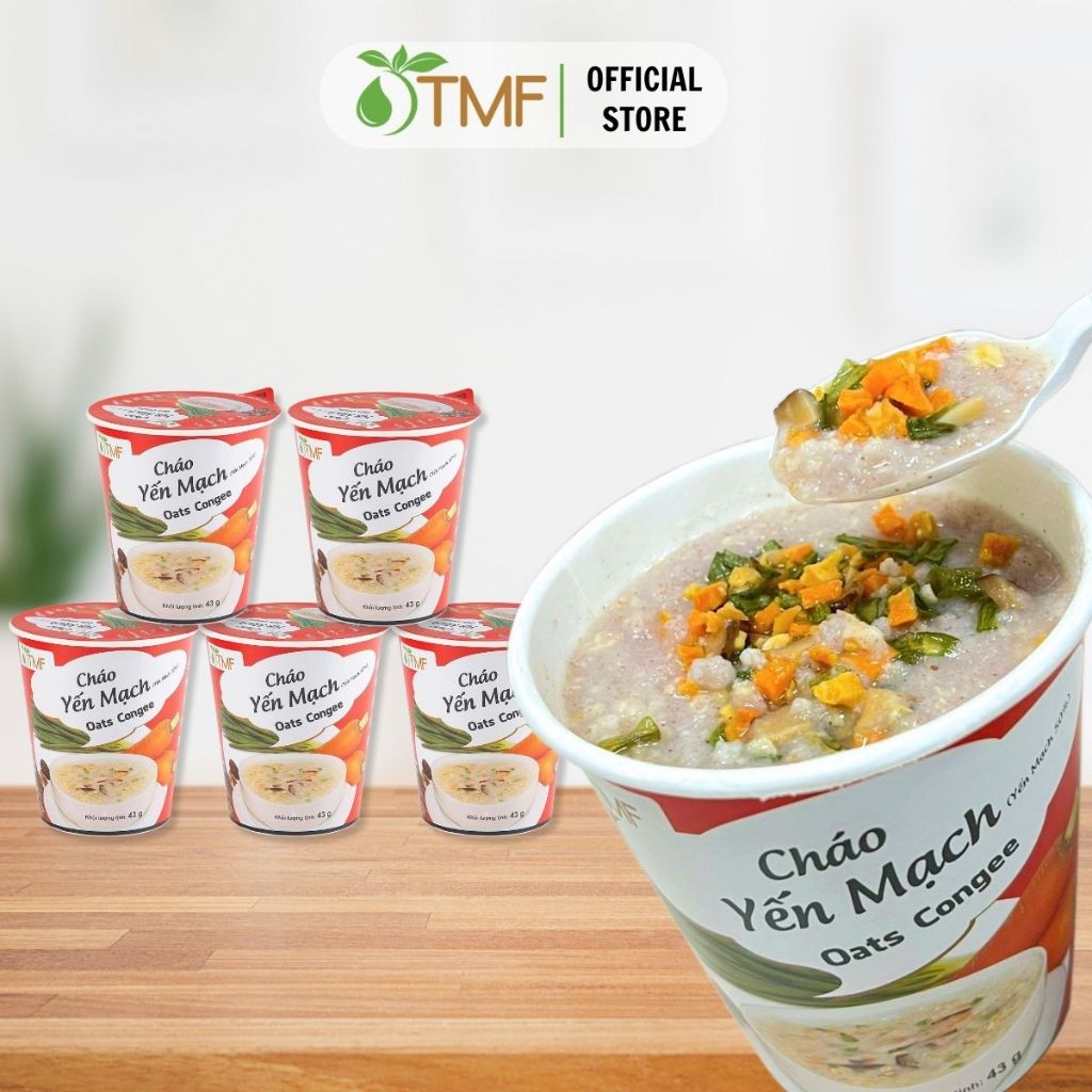 5 ly Cháo yến mạch gạo lứt ly giảm cân ăn liền tiện lợi 43g TÂM MINH FOODS