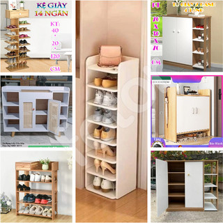 [5❤️][FREESHIP] KỆ GIÀY DÉP GỖ 14 NGĂN, 5 TẦNG, 7 TẦNG DECOR - TỦ GỖ ĐỰNG GIÀY DÉP 2 CÁNH, 8 NGĂN, CỬA MÂY M173 [HCM]