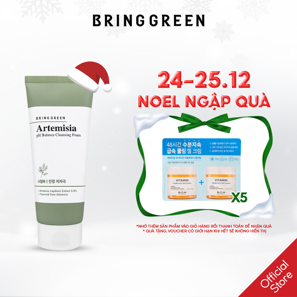 SET Sữa Rửa Mặt Chiết Xuất Ngải Cứu BRING GREEN ARTEMISIA PH BALANCED CLEANSING FOAM 200ml*2