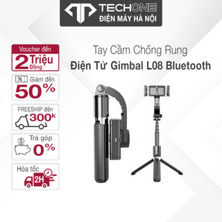 Tay Cầm Chống Rung Điện Tử Gimbal L08 Có Bluetooth -Có Chân Đỡ Tự Đứng - Kéo Dài Tới 86cm - D1009
