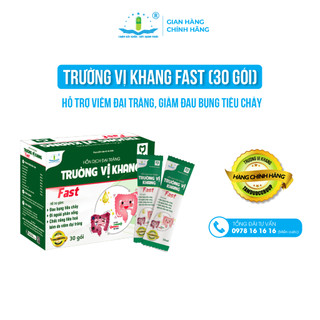 Trường Vị Khang Fast (30 gói) - Hỗn Dịch Đại Tràng Hỗ Trợ Giảm Đau Bụng Tiêu Chảy, Đi Ngoài Phân Sống, Viêm Đại Tràng.
