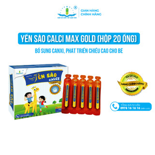 Yến Sào Calci Max Gold (Hộp 20 ống) - Bổ Sung Calci Cho Bé, Tăng Chiều Cao, Xương Chắc Khoẻ & Cao Lớn - Tâm Dược