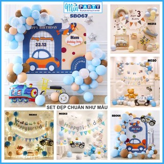 Set bóng sinh nhật chủ đề ô tô, trang trí sinh nhật xe ô tô cho bé tặng kèm bơm và băng dính