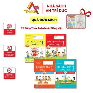 Sách Combo 4 Cuốn Bài Tập Tuần Và Đề Kiểm Tra Môn Toán,Tiếng Việt Lớp 1 -Tập 2 - Kết nối tri thức với cuộc sống - QK 141