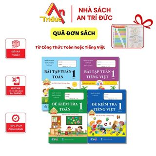 Sách Combo 4 Cuốn Bài Tập Tuần Và Đề Kiểm Tra Môn Toán Tiếng Việt Lớp 1 Tập 1 - Kết Nối Tri Thức Với Cuộc Sống -QK 140