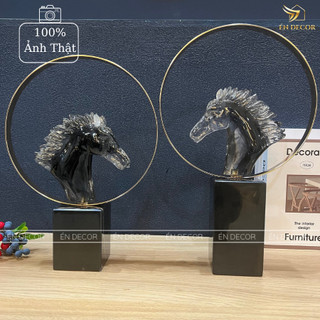 Decor phòng khách hiện đại tượng ngựa phong thủy trang trí để bàn én decor trang trí nhà cửa phòng làm việc