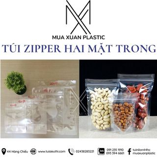 Túi Zip trong (túi zipper 2 mặt trong, túi trà sữa takeaway)