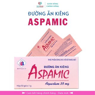 Đường ăn kiêng Aspamic Domesco - Hộp 50 gói, 100 gói - Chính hãng