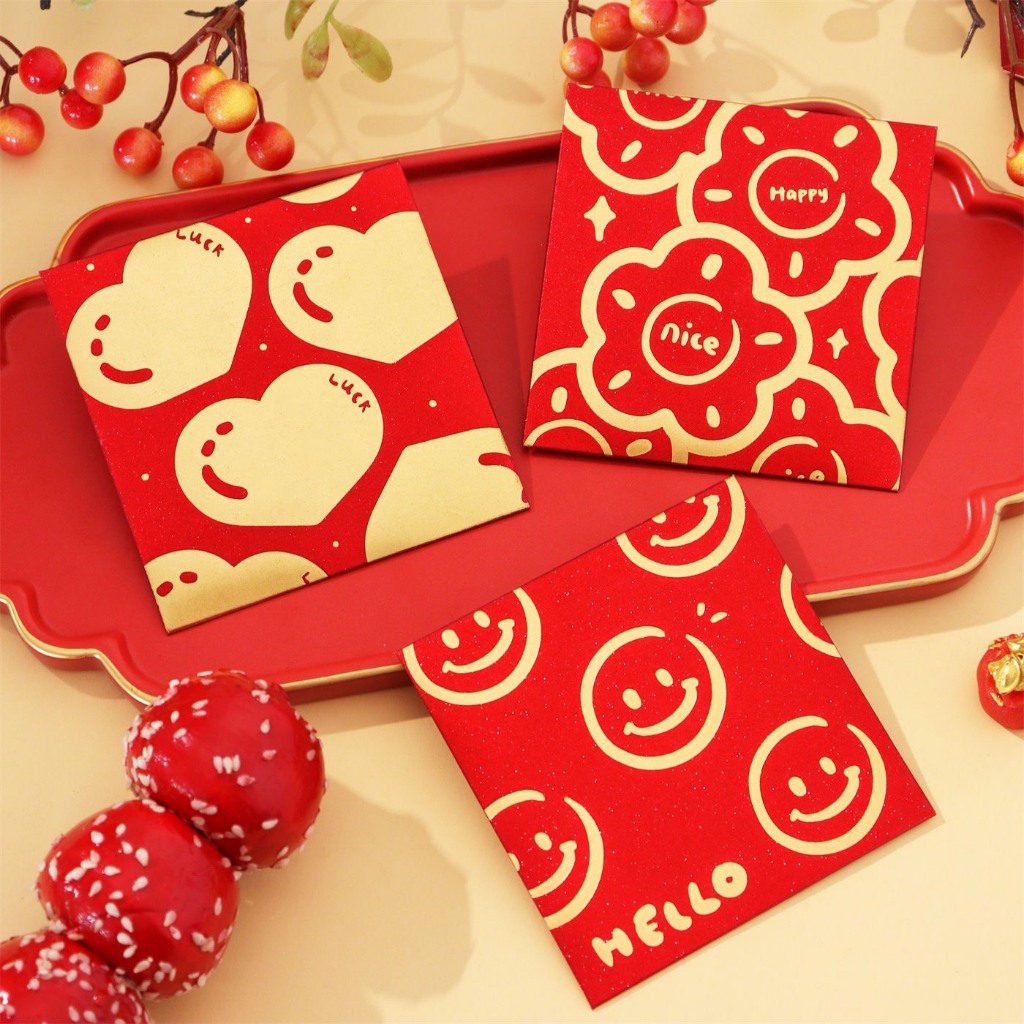 Set 6 bao lì xì tết 2024 Phong bao lì xì đỏ xinh tết Giáp Thìn đáng yêu chào mừng năm mới Lì xì đỏ may mắn