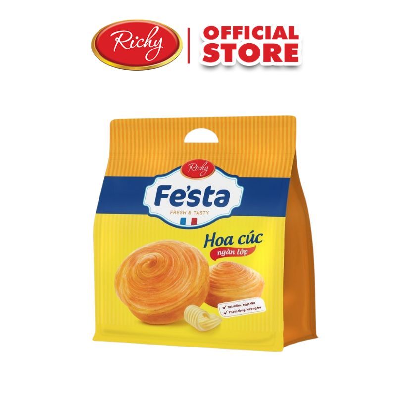 Bánh mì hoa cúc ngàn lớp Fe'sta Richy combo 6 túi 18 bánh